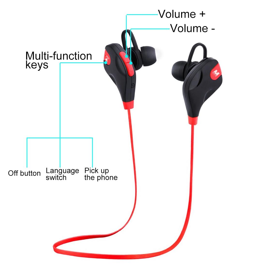 M8 Wireless Bluetooth Earphones with Mic & Controls – In-Ear Stereo Headphones, Blue