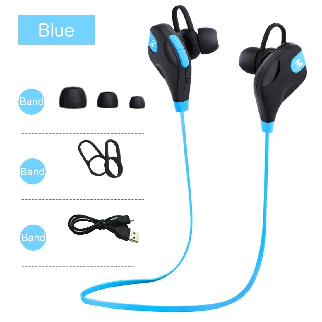 M8 Wireless Bluetooth Earphones with Mic & Controls – In-Ear Stereo Headphones, Blue