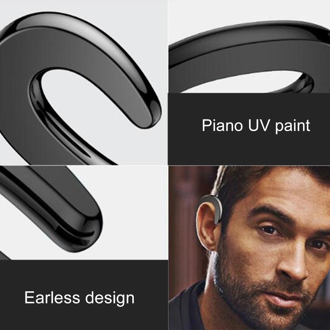 Bluetooth V4.1 Bone Conduction Sports Earphones with Earhook – Open-Ear Wireless Headset (Blue)