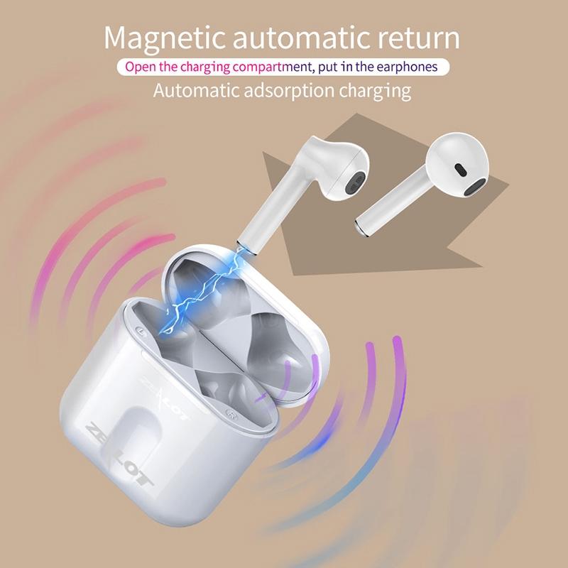 Wireless Bluetooth 5.0 Earbuds with Charging Case – Blue, True Wireless TWS In-Ear Headphones with Mic for Music & Calls