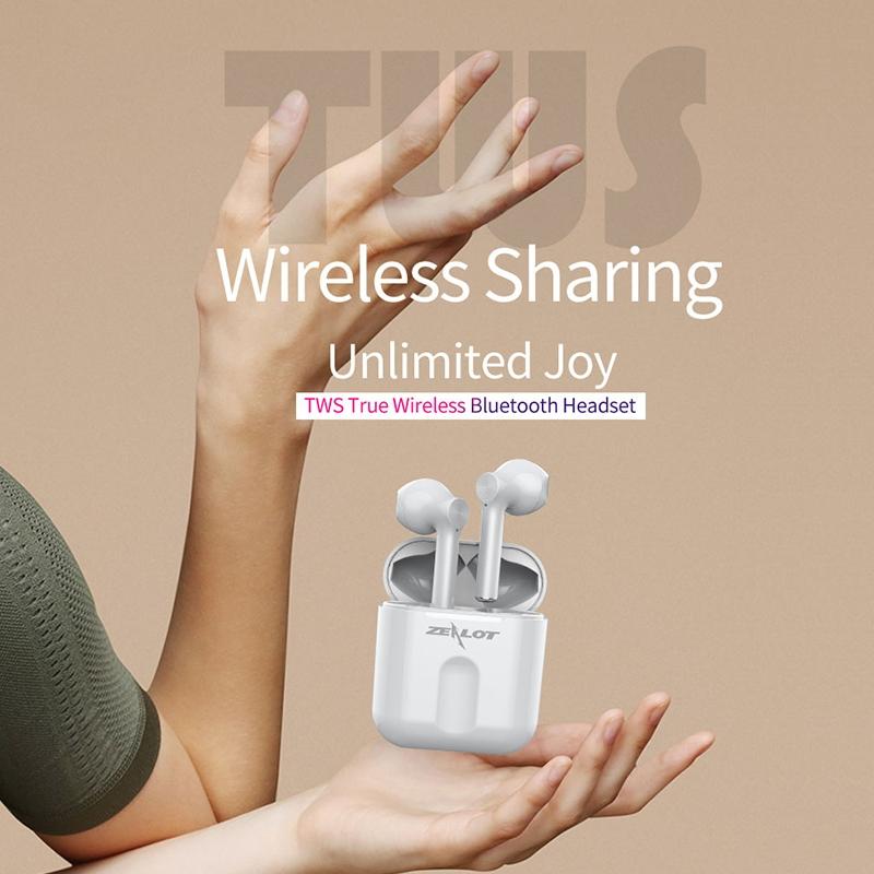 Wireless Bluetooth 5.0 Earbuds with Charging Case – Blue, True Wireless TWS In-Ear Headphones with Mic for Music & Calls