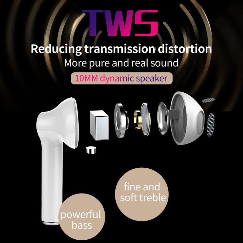 Wireless Bluetooth 5.0 Earbuds with Charging Case – Blue, True Wireless TWS In-Ear Headphones with Mic for Music & Calls