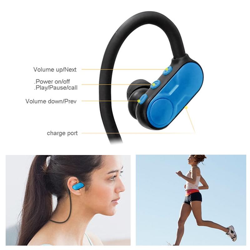 BTH-Y9 Ultra-Light Wireless Bluetooth Earphones with Mic – Blue, In-Ear Design for Music & Calls
