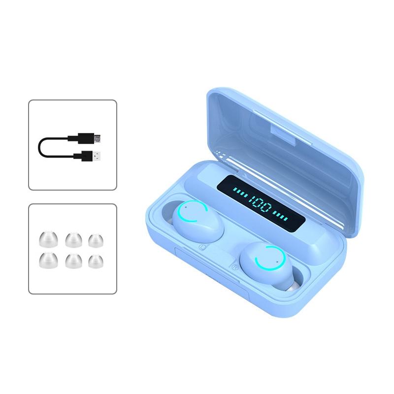 Wireless Noise-Cancelling Earbuds with Charging Case – Bluetooth HiFi Earphones – Blue