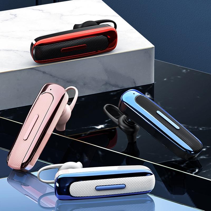 Wireless Ear Hook Bluetooth Earphone with Noise Cancellation – White & Blue | Unilateral In-Ear Headset