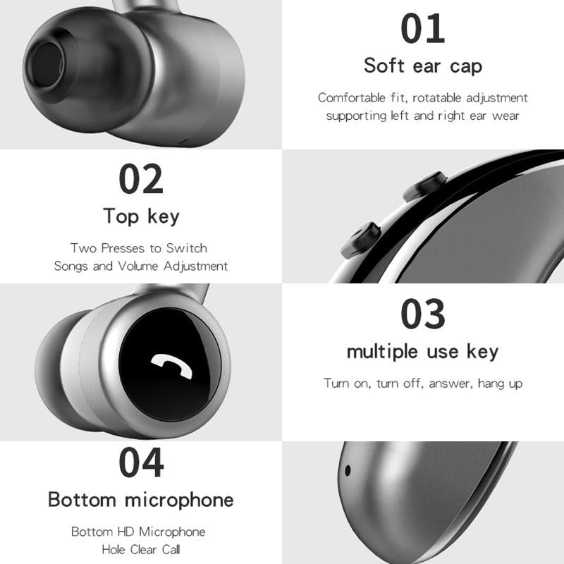 Purple Wireless Stereo Bluetooth 5.0 Earphones – V7 Business Style Sports Headphones