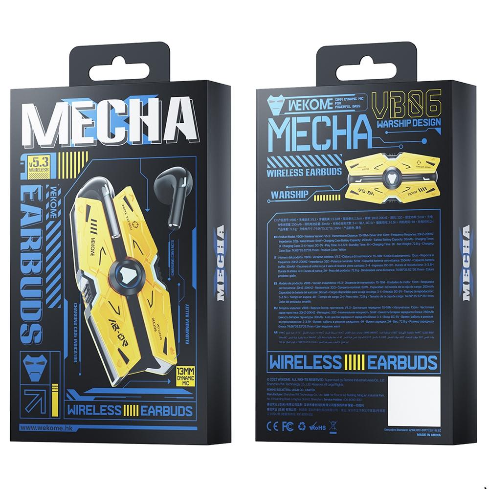 VB06 Mech Series Metal Bluetooth Earphones – Tarnish Finish, Wireless In-Ear Design with Mic for Music & Calls