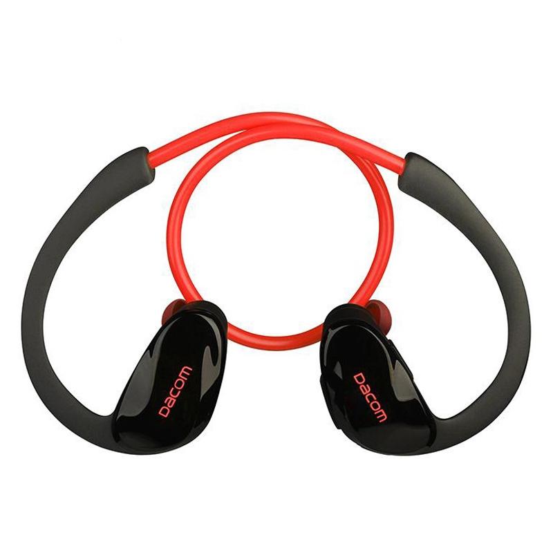 Red Dacom Athlete Bluetooth Earphones with Mic – Sport Running Stereo Headphones