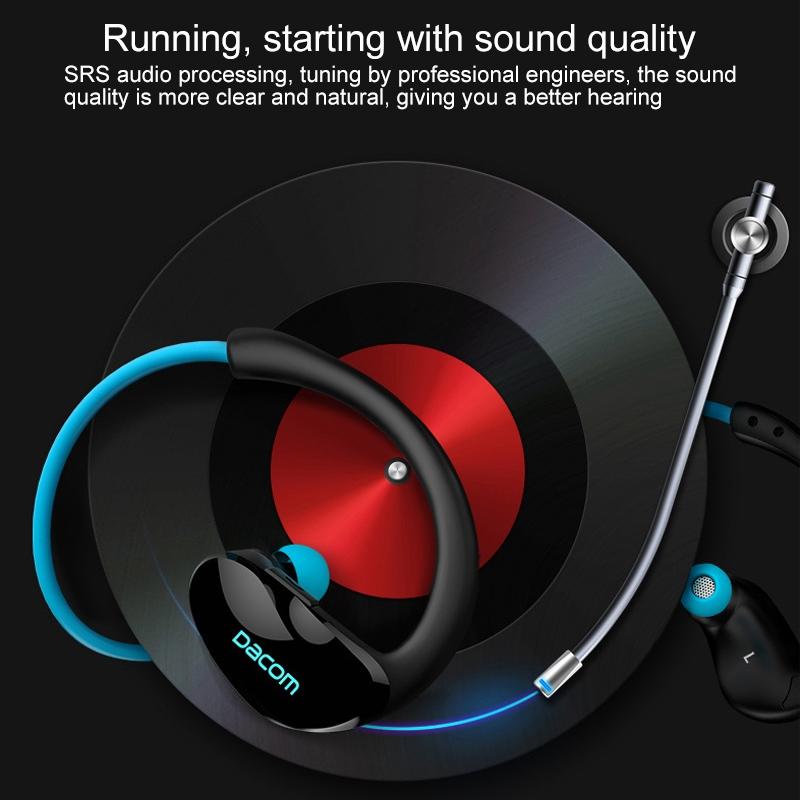 Red Dacom Athlete Bluetooth Earphones with Mic – Sport Running Stereo Headphones