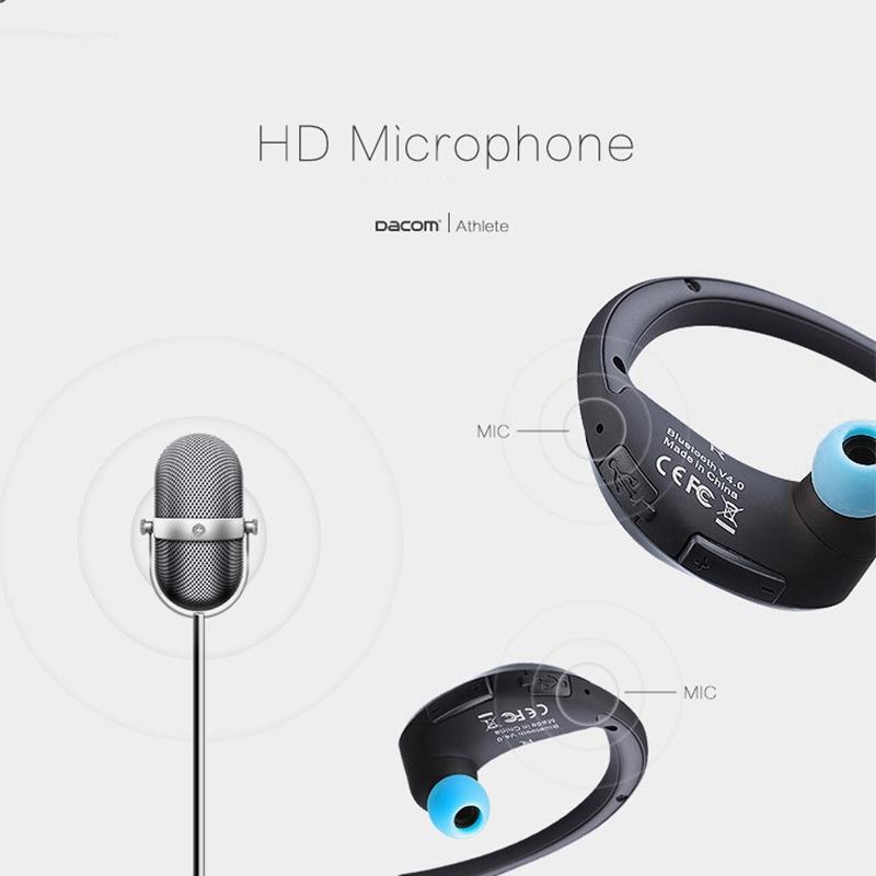 Red Dacom Athlete Bluetooth Earphones with Mic – Sport Running Stereo Headphones