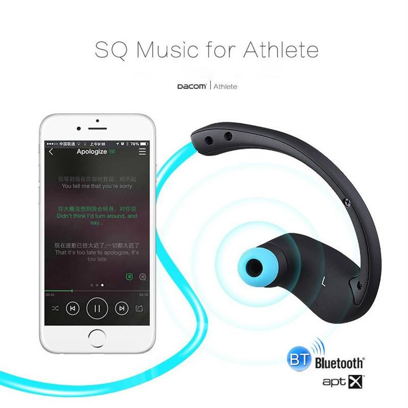 Red Dacom Athlete Bluetooth Earphones with Mic – Sport Running Stereo Headphones