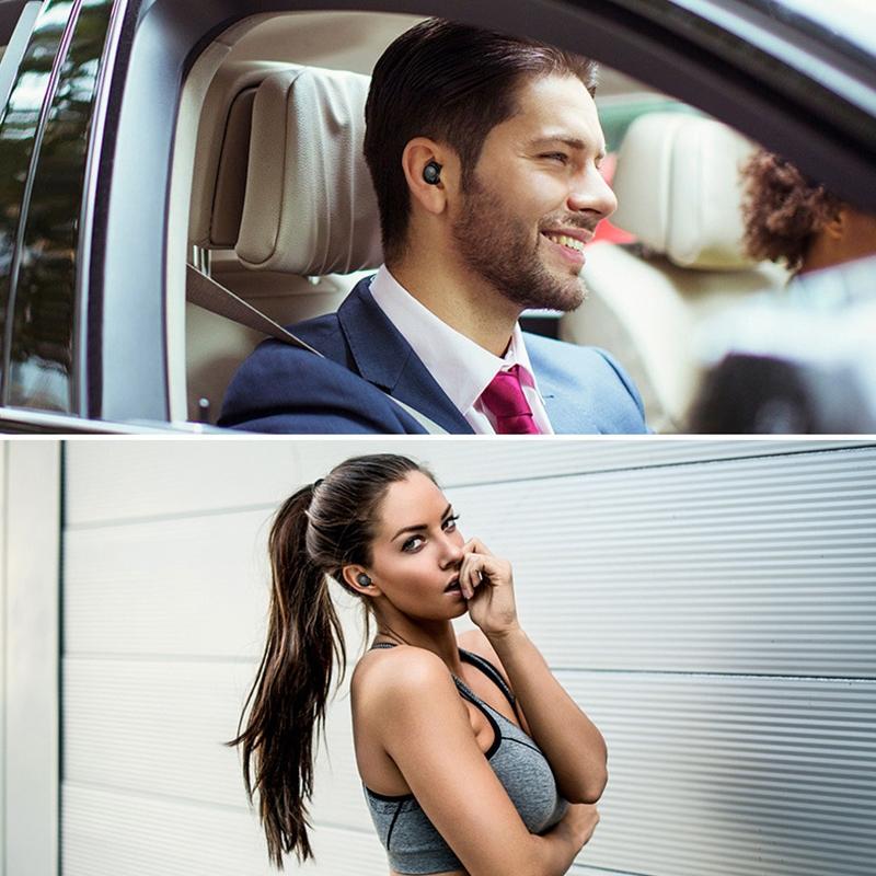 Wireless TWS Bluetooth 5.0 Earphones with Drawer-Style S2 Design – In-Ear Headphones – Red