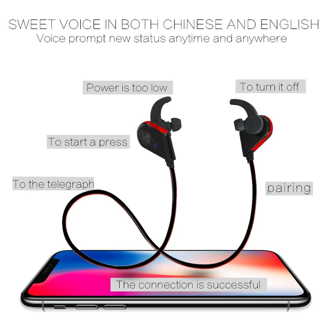 Red Wireless Bluetooth In-Ear Headset – Magnetic Switch, LED Indicator Light & Secure Fit