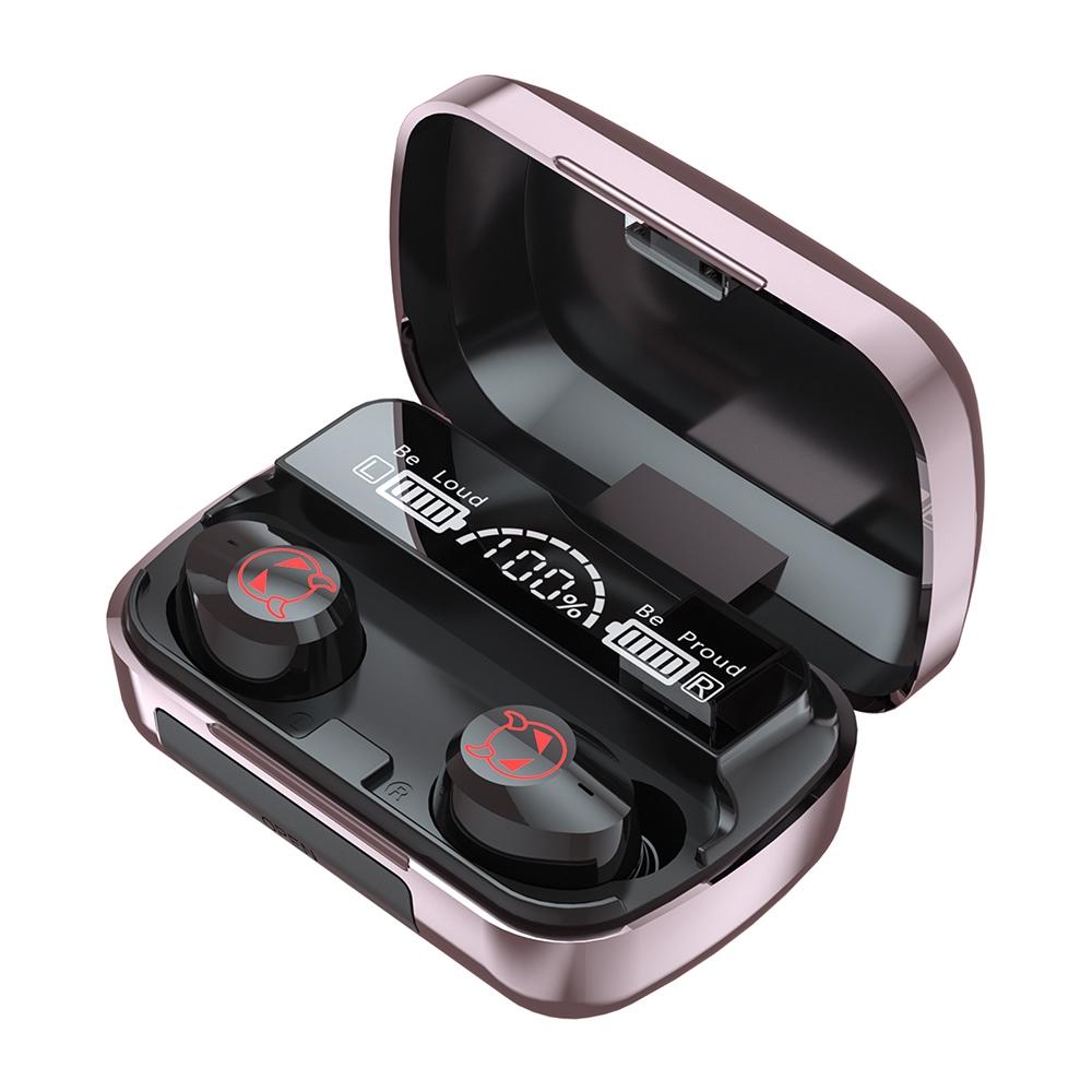 Intelligent Noise Reduction Bluetooth Earphones – Touch Control, Battery Display, TWS In-Ear Headphones (Red)