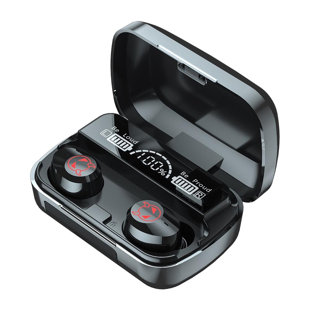 Intelligent Noise Reduction Bluetooth Earphones – Touch Control, Battery Display, TWS In-Ear Headphones (Red)