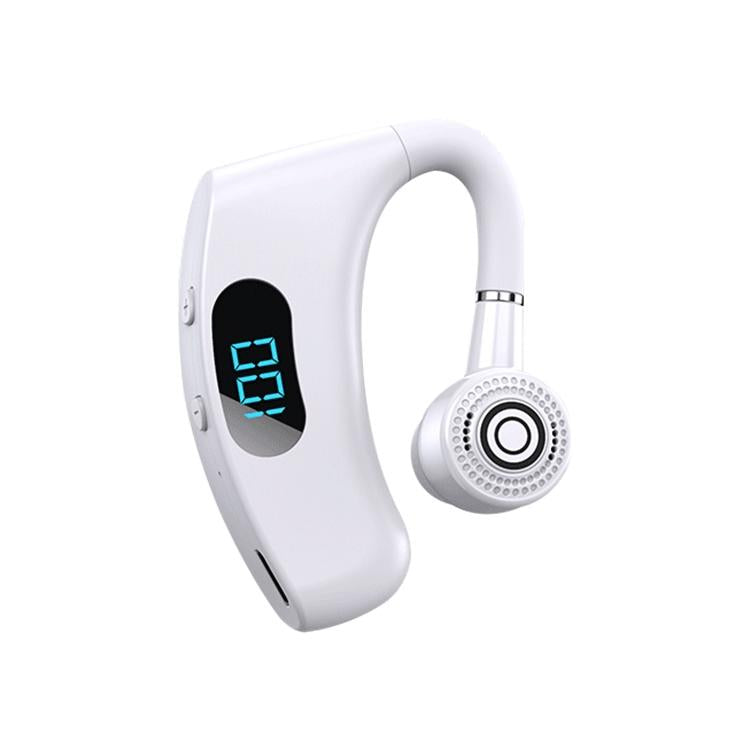 V12 Business Wireless Bluetooth 5.0 Earphones with Charging Box – Hanging Ear Style, Red, Long Battery Life