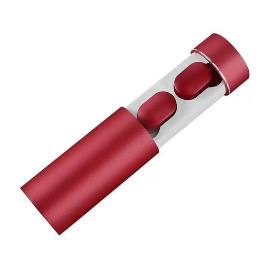 Wireless Touch Bluetooth Headset – Smart Magnetic Charging Case, Auto Pairing, In-Ear Earbuds – Red