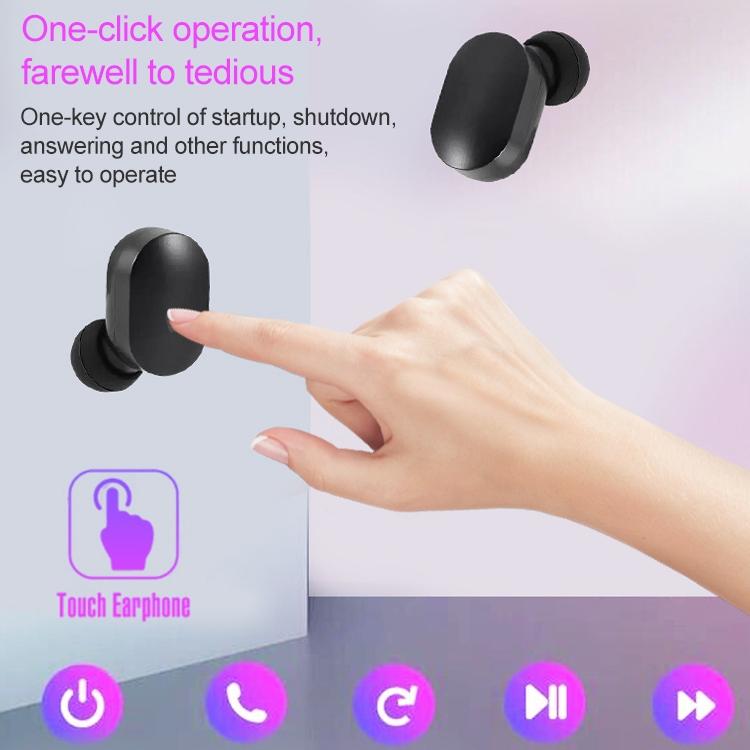 Wireless Touch Bluetooth Headset – Smart Magnetic Charging Case, Auto Pairing, In-Ear Earbuds – Red