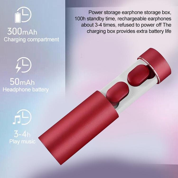 Wireless Touch Bluetooth Headset – Smart Magnetic Charging Case, Auto Pairing, In-Ear Earbuds – Red