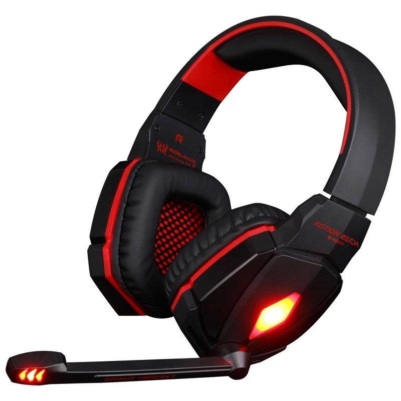 2.2M Gaming Headset with Mic & LED – Red, Noise Cancelling, Comfortable Fit, PC/Console Compatible