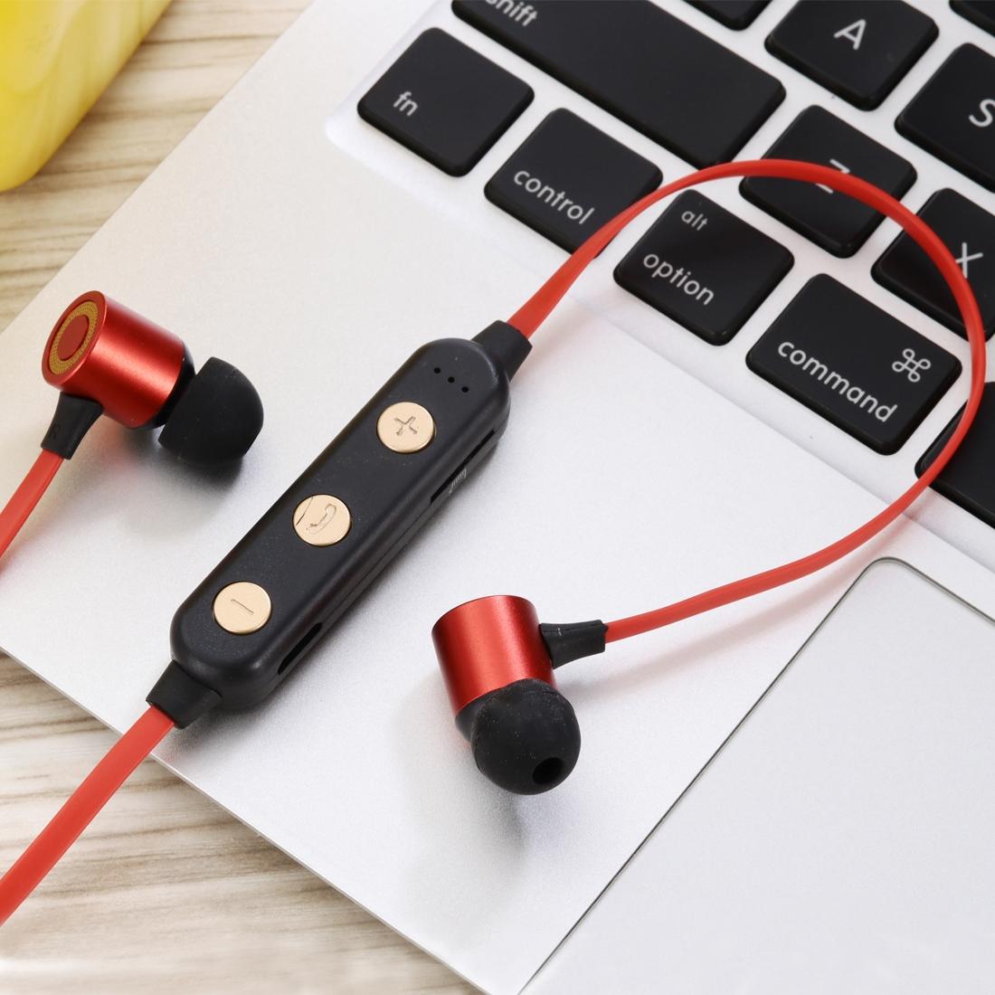 Wireless Magnetic Headphones with TF Card Support – Portable, Red, Over-Ear Design for Music & Calls