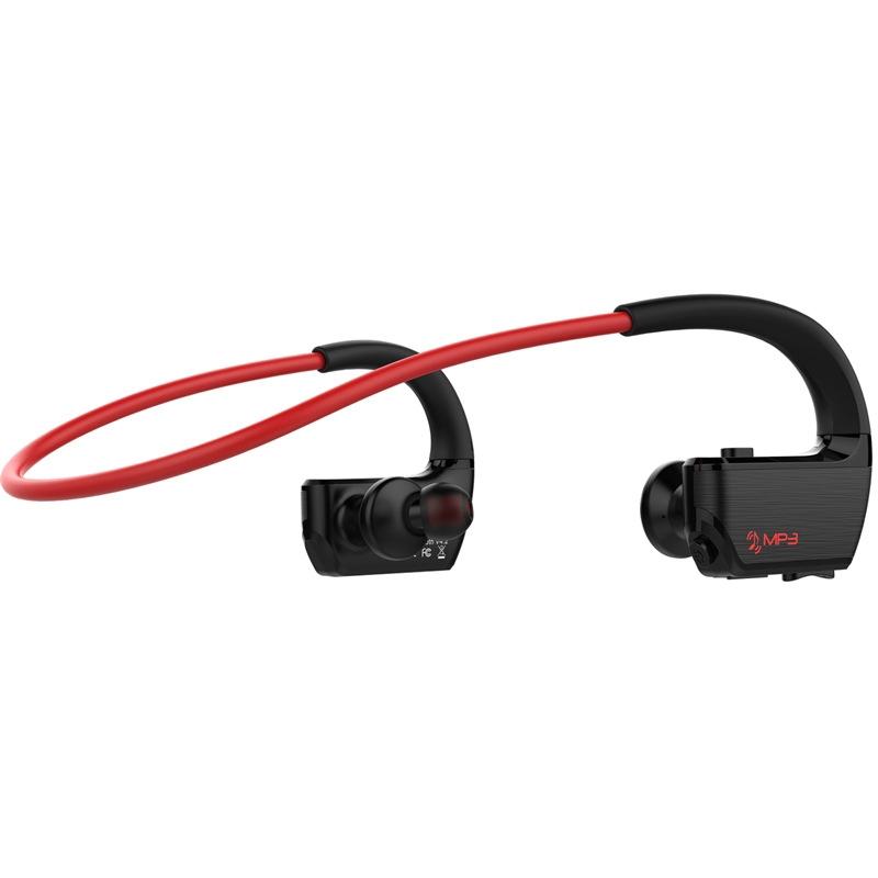 Wireless Sports Bluetooth 5.0 Earphones – Binaural Hanging Type – Red – Sweatproof & Secure Fit for Active Use