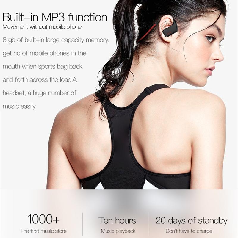 Wireless Sports Bluetooth 5.0 Earphones – Binaural Hanging Type – Red – Sweatproof & Secure Fit for Active Use