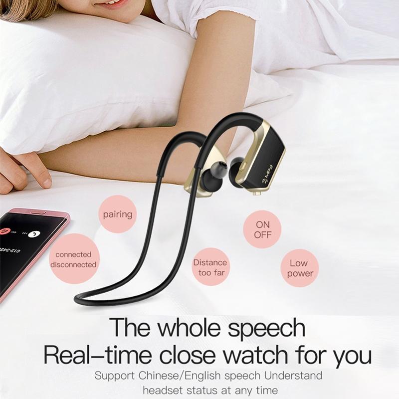 Wireless Sports Bluetooth 5.0 Earphones – Binaural Hanging Type – Red – Sweatproof & Secure Fit for Active Use