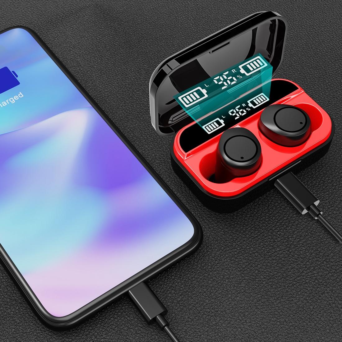 X5 TWS Wireless Bluetooth 5.0 Stereo Headset with Charging Case & LED Digital Display – In-Ear Earbuds