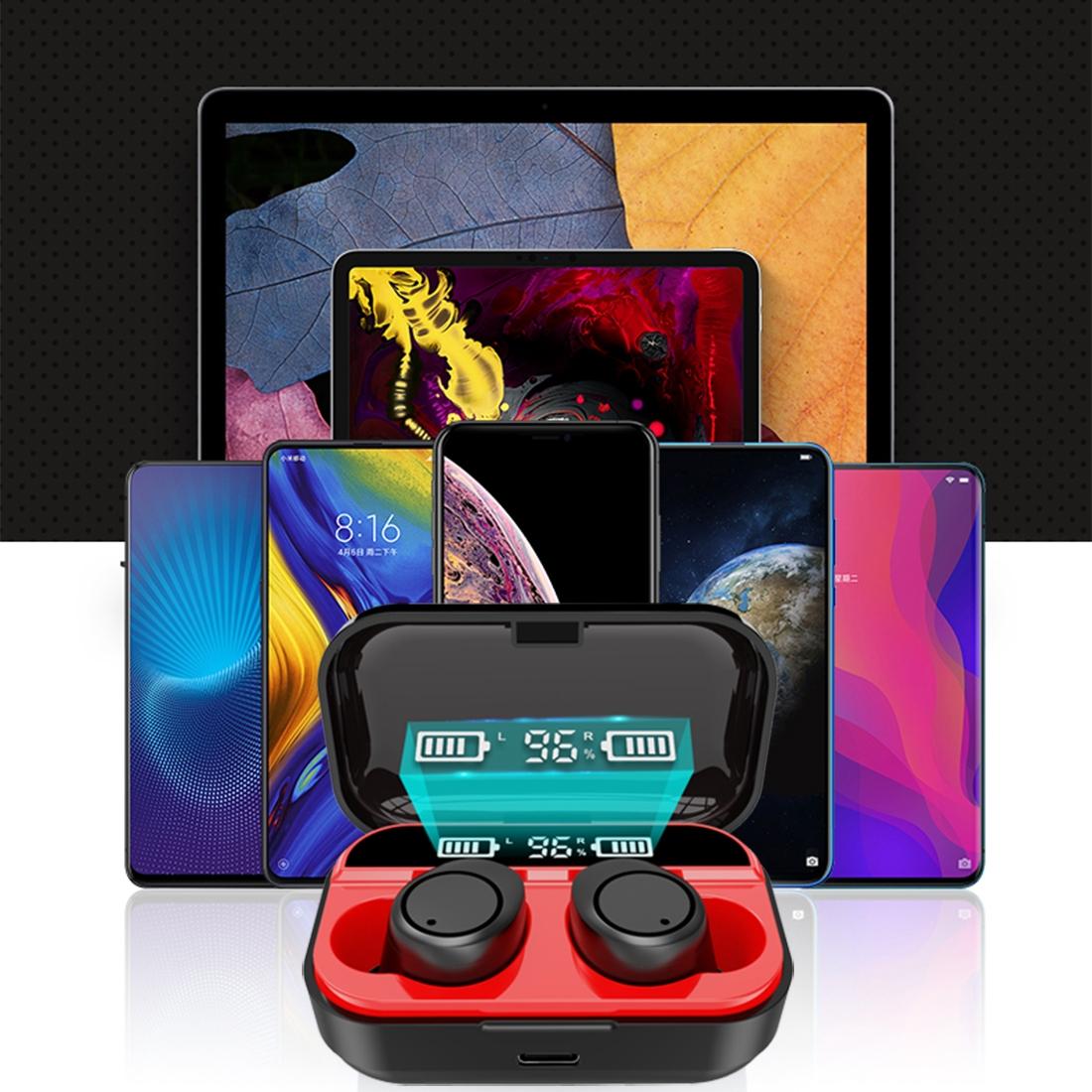 X5 TWS Wireless Bluetooth 5.0 Stereo Headset with Charging Case & LED Digital Display – In-Ear Earbuds