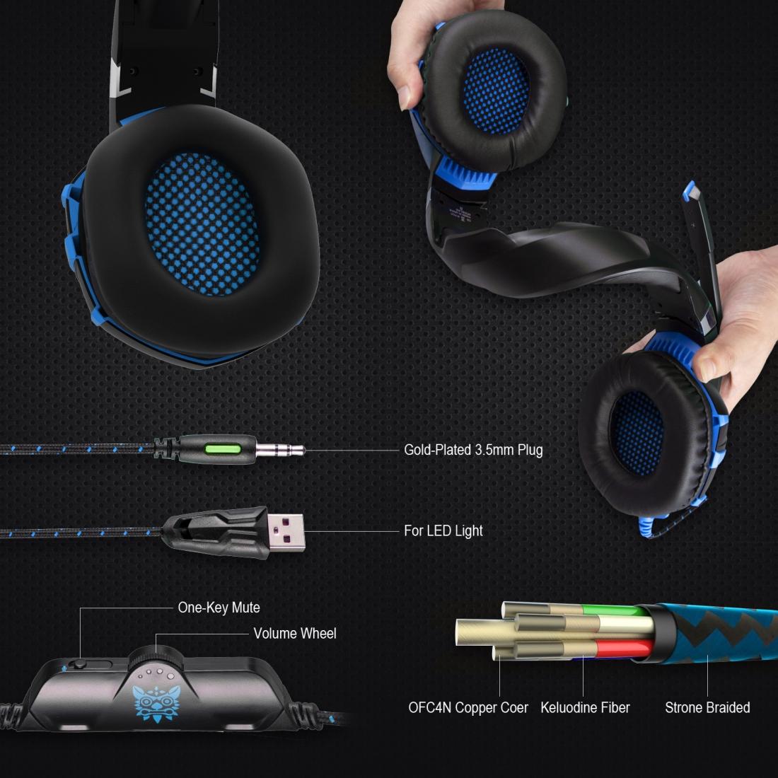 Surround Sound Gaming Headset with Microphone & LED Lights – Black/Red | Noise Cancelling, PC/PS5/Xbox Compatible