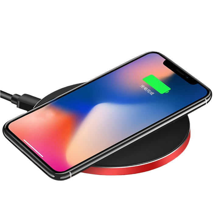Ultra-Thin Wireless Fast Charging Pad – Dual Color Black & Red