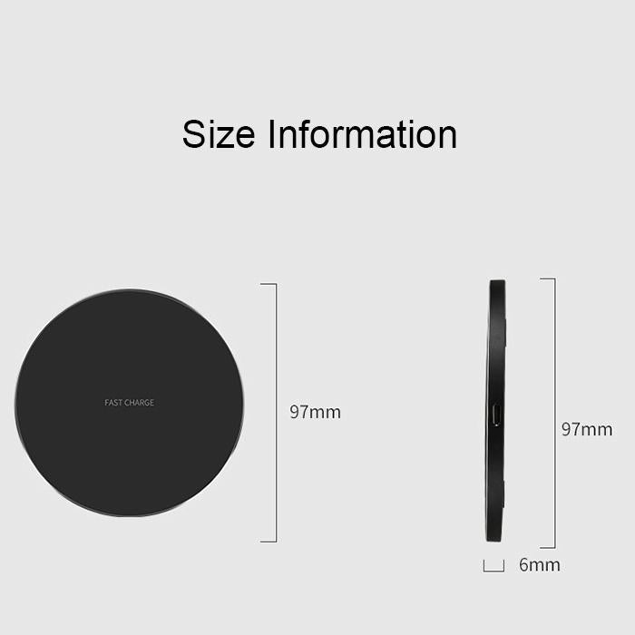 Ultra-Thin Wireless Fast Charging Pad – Dual Color Black & Red