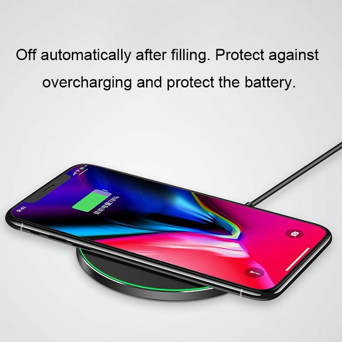 Ultra-Thin Wireless Fast Charging Pad – Dual Color Black & Red