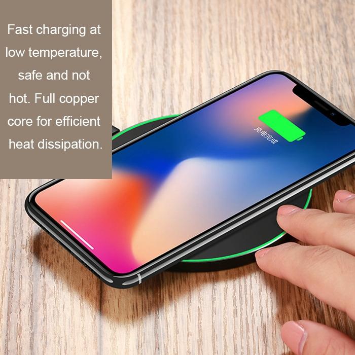 Ultra-Thin Wireless Fast Charging Pad – Dual Color Black & Red