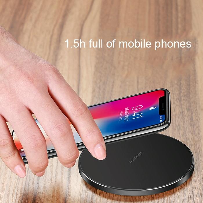 Ultra-Thin Wireless Fast Charging Pad – Dual Color Black & Red