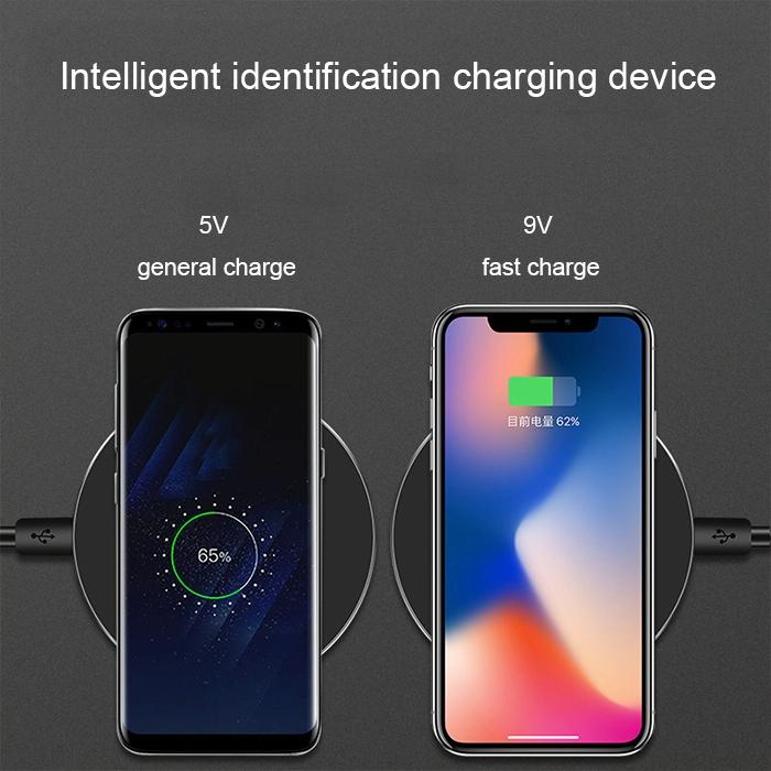Ultra-Thin Wireless Fast Charging Pad – Dual Color Black & Red