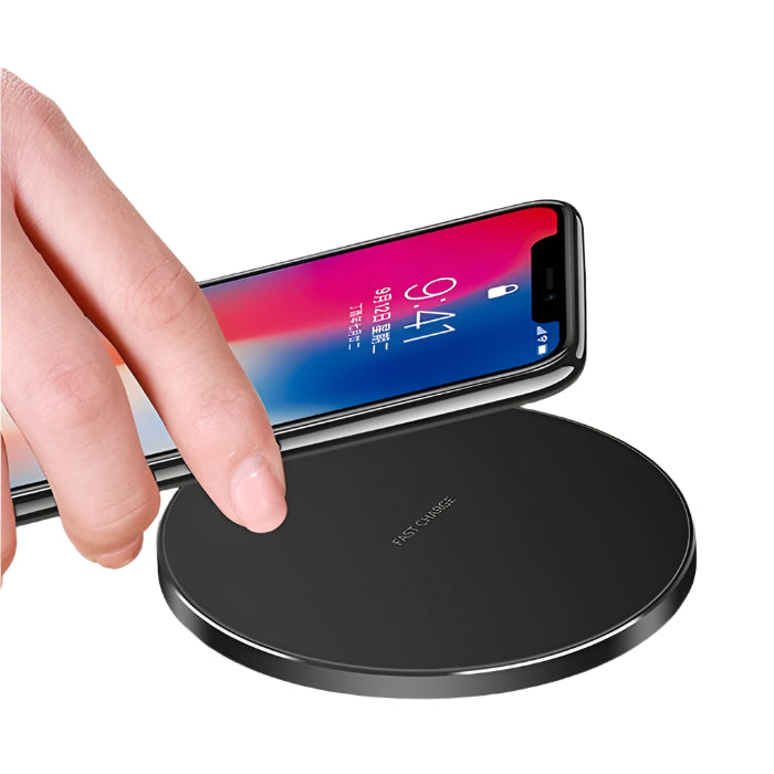 Ultra-Thin Wireless Fast Charging Pad – Dual Color Black & Red