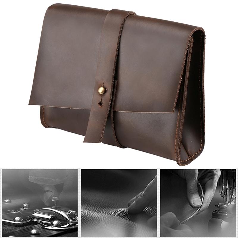 Universal Leather Laptop Bag with Cable Winder – Fits 11.6'' Devices – Wine Red Sleeve Case