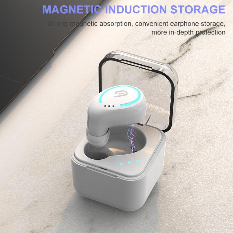 M-B8 Mini Wireless Bluetooth Earphone with Charging Box – Compact In-Ear Headset, Silver