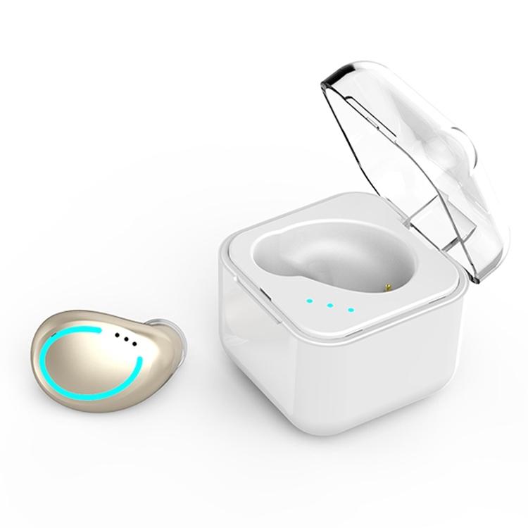 M-B8 Mini Wireless Bluetooth Earphone with Charging Box – Compact In-Ear Headset, Silver