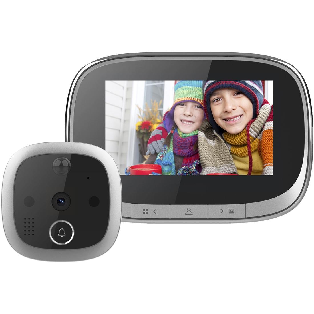4.3-Inch Smart Security Door Viewer – 1.0MP Camera, Motion Detection, Night Vision, 145° Wide-Angle, Music Chime, TF Card Support – Black