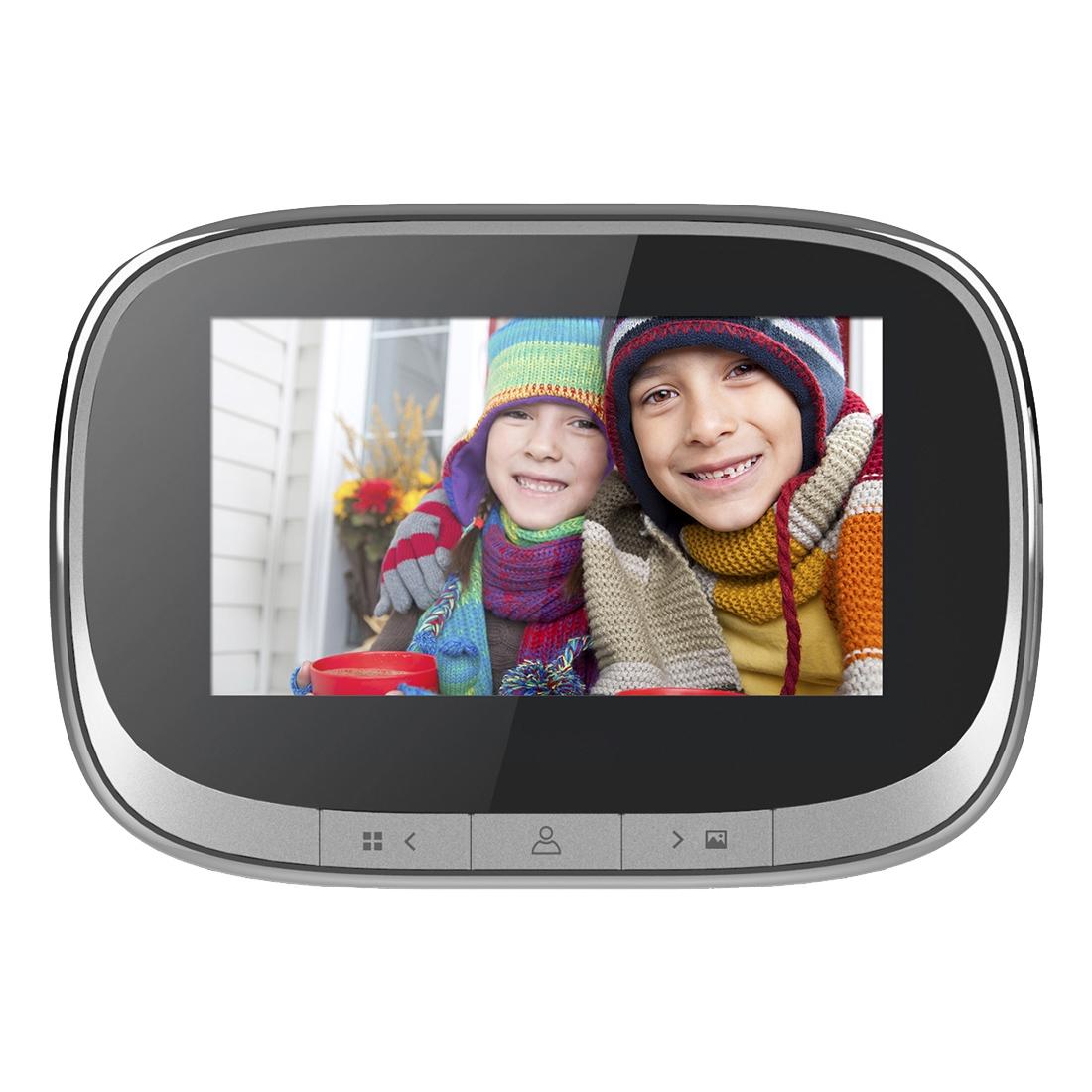 4.3-Inch Smart Security Door Viewer – 1.0MP Camera, Motion Detection, Night Vision, 145° Wide-Angle, Music Chime, TF Card Support – Black