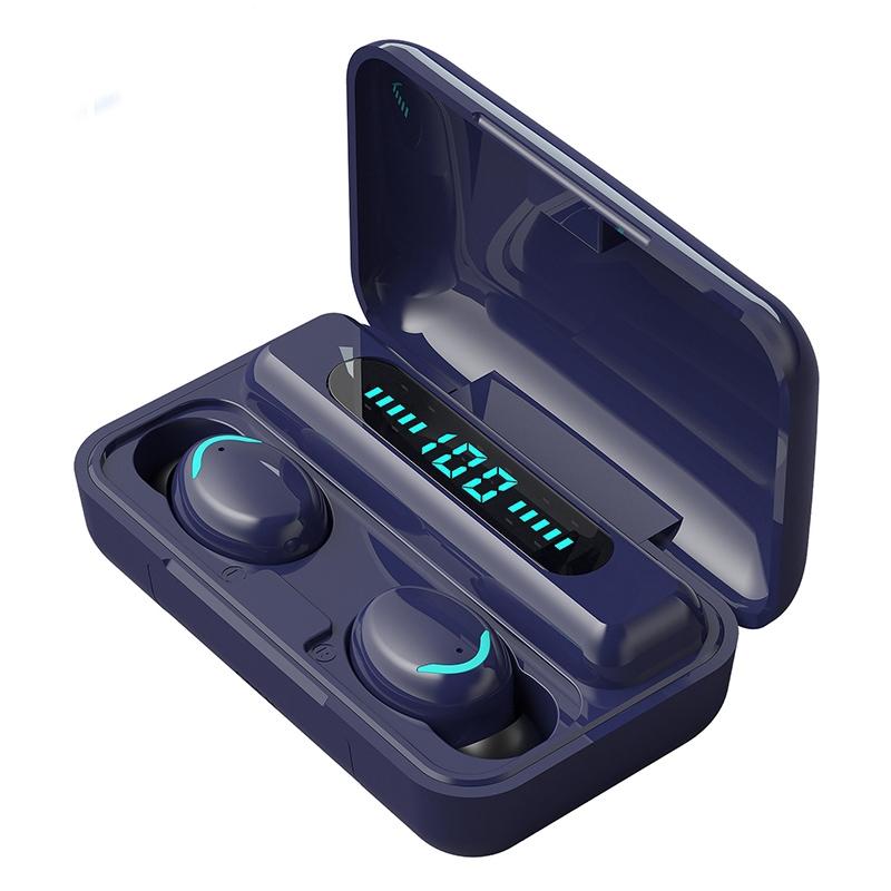 Macaron Series Bluetooth Earphones with Breathing LED Light & Noise Reduction – Baby Blue