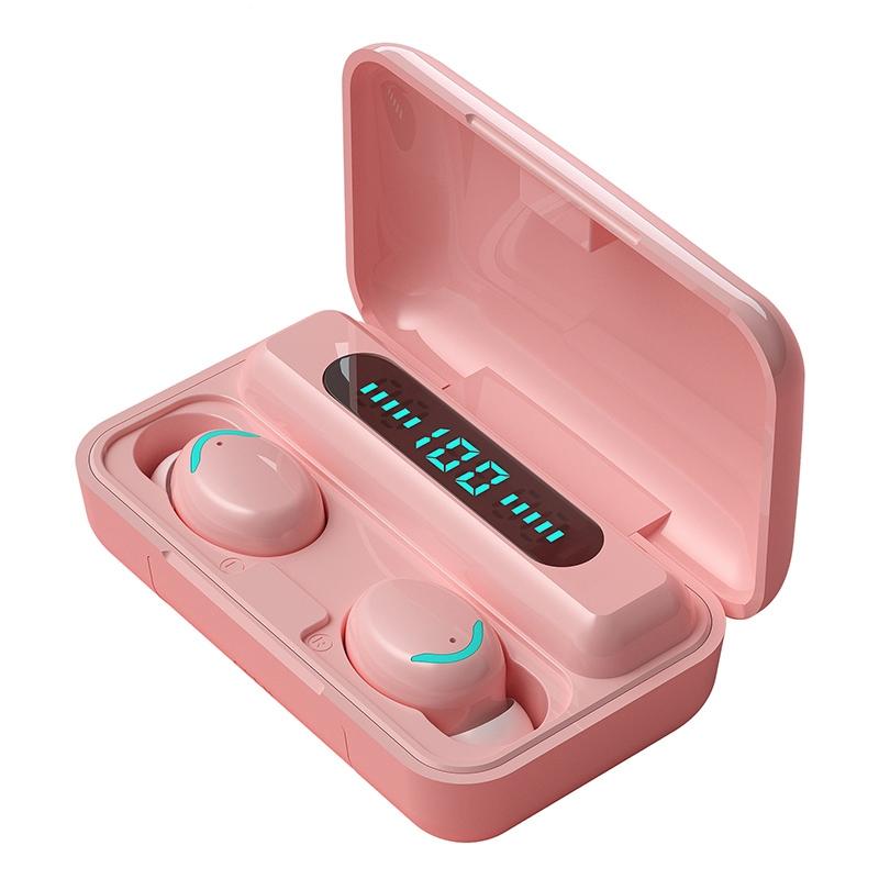 Macaron Series Bluetooth Earphones with Breathing LED Light & Noise Reduction – Baby Blue