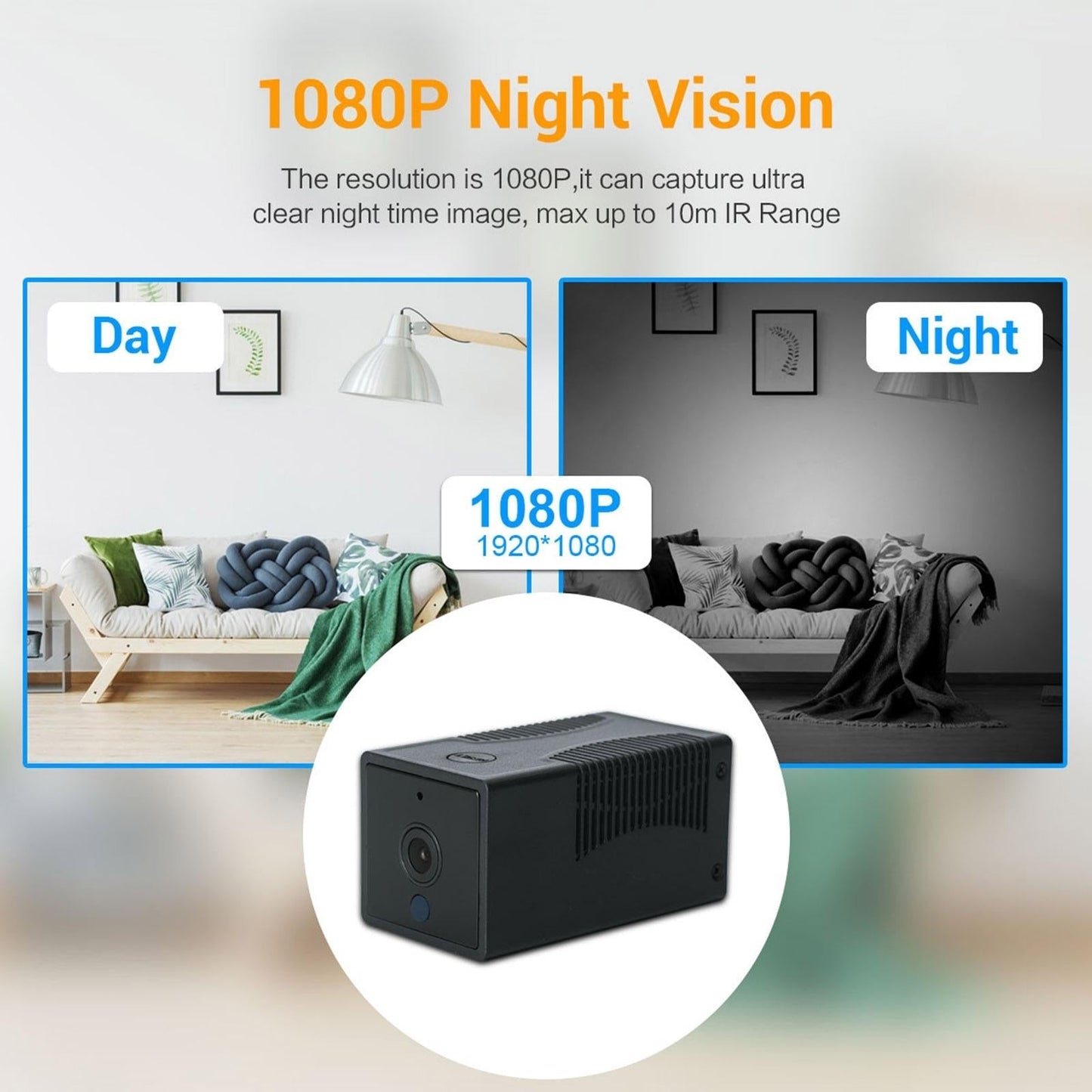 Smart WiFi IP Camera 1080P HD – Night Vision, Two-Way Audio, Motion Detection & TF Card Support