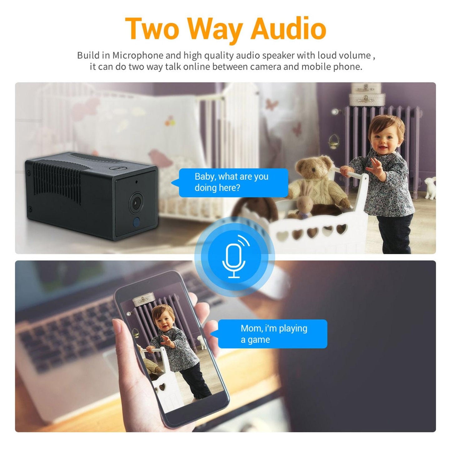 Smart WiFi IP Camera 1080P HD – Night Vision, Two-Way Audio, Motion Detection & TF Card Support
