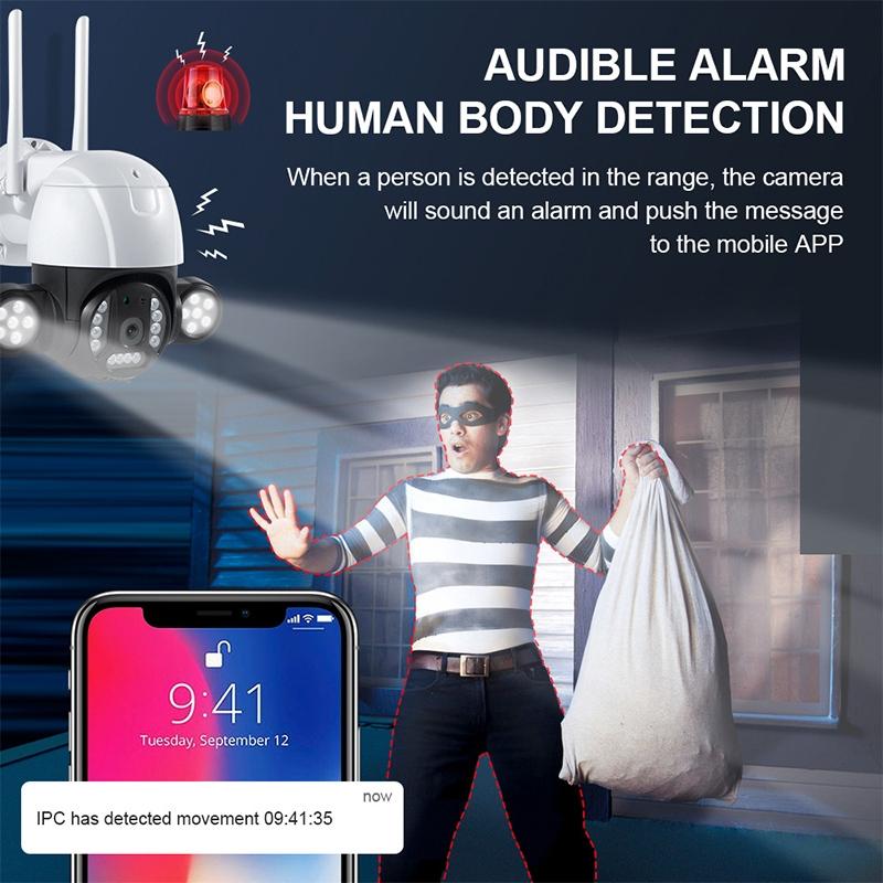 2.4G Wireless IP Camera – 3MP HD, Motion Detection, Night Vision, Two-Way Audio, TF Card, IP65 Waterproof
