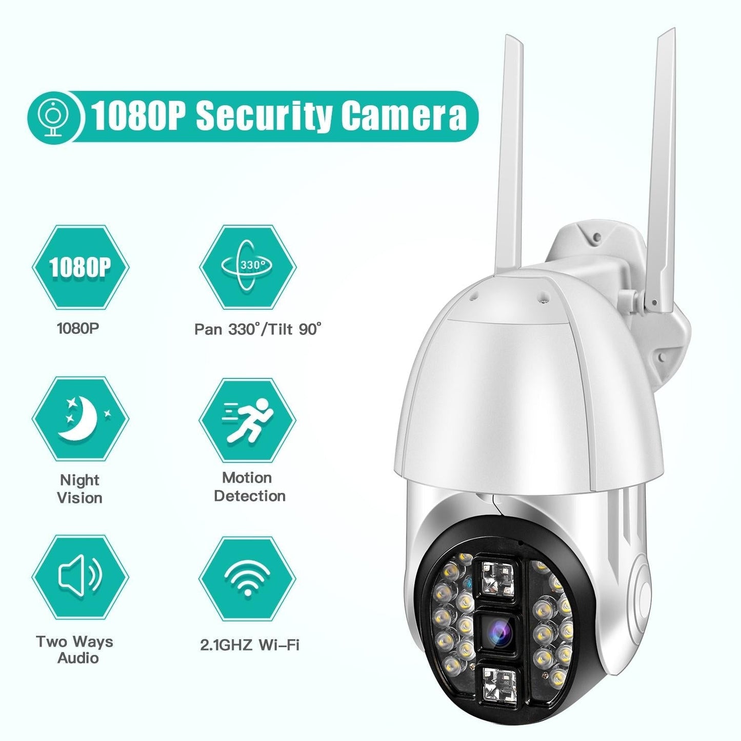 360° Rotating WiFi Camera with Full-Color Video, Two-Way Voice, Motion Detection & 64GB TF Card Support