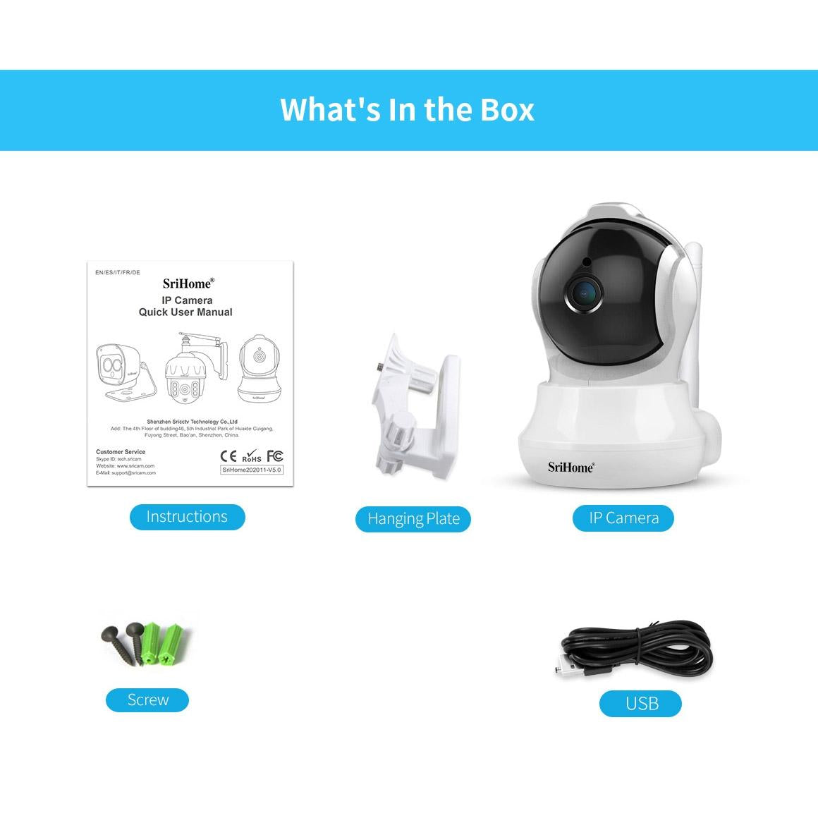 AI IP Camera – 3.0MP 1296P HD, Two-Way Talk, Auto Tracking, Humanoid Detection, Night Vision & TF Card Support